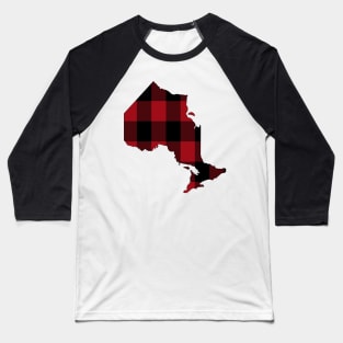 Ontario in Red Plaid Baseball T-Shirt